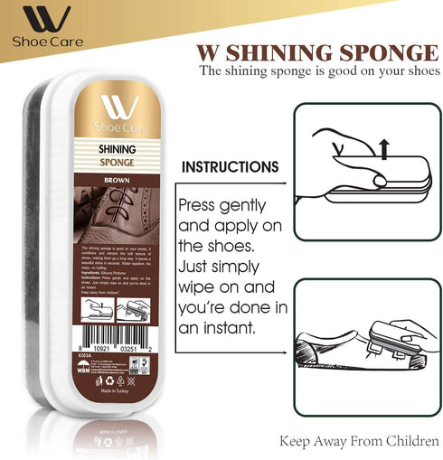 Shoe Shining Sponge Brown - 0.37 fl oz | WBM SHOE CARE